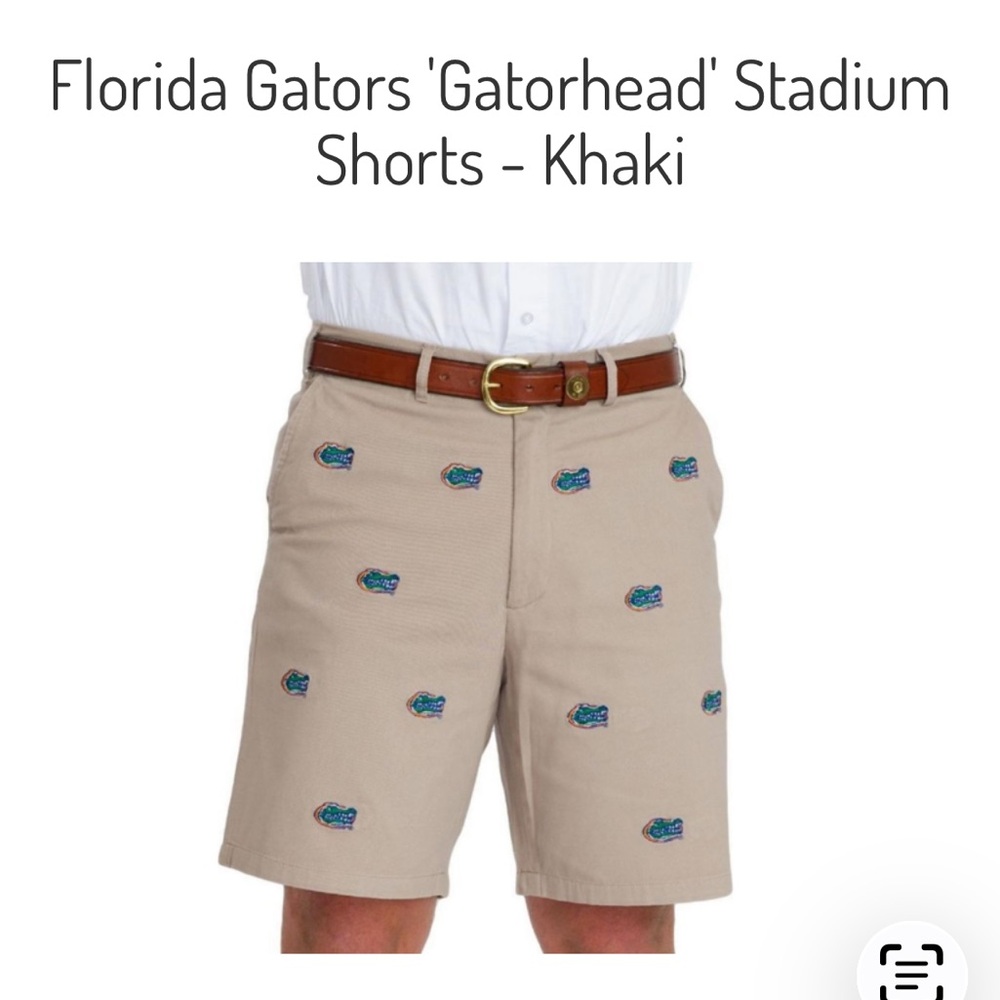 University of Florida Men's Tan Shorts with Embroidered Gators Logo